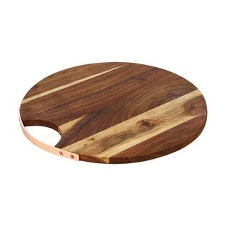 Cheese/Platter Board - Round - Wood- Brass Handle