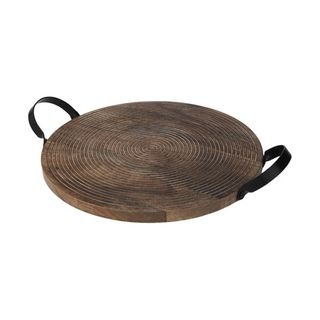 Cheese/Platter Board - Wooden - Black Metal Handle