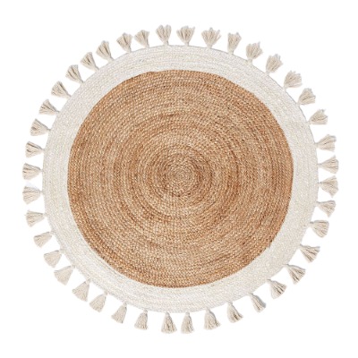 Rug - Round Natural and White - 120cm