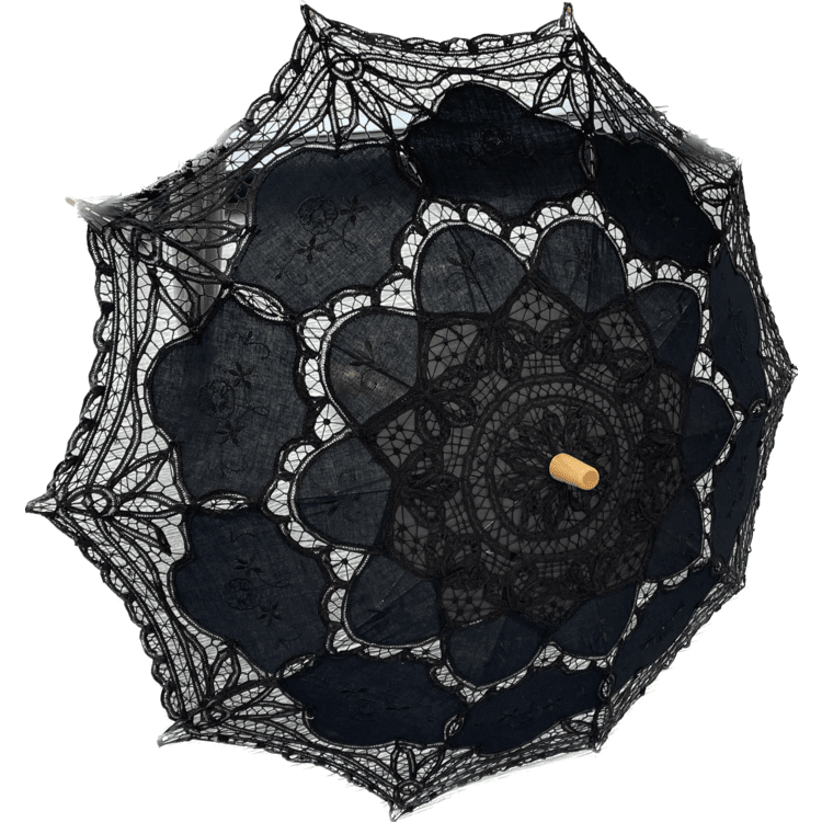 Umbrella - Parasol Black Cotton
