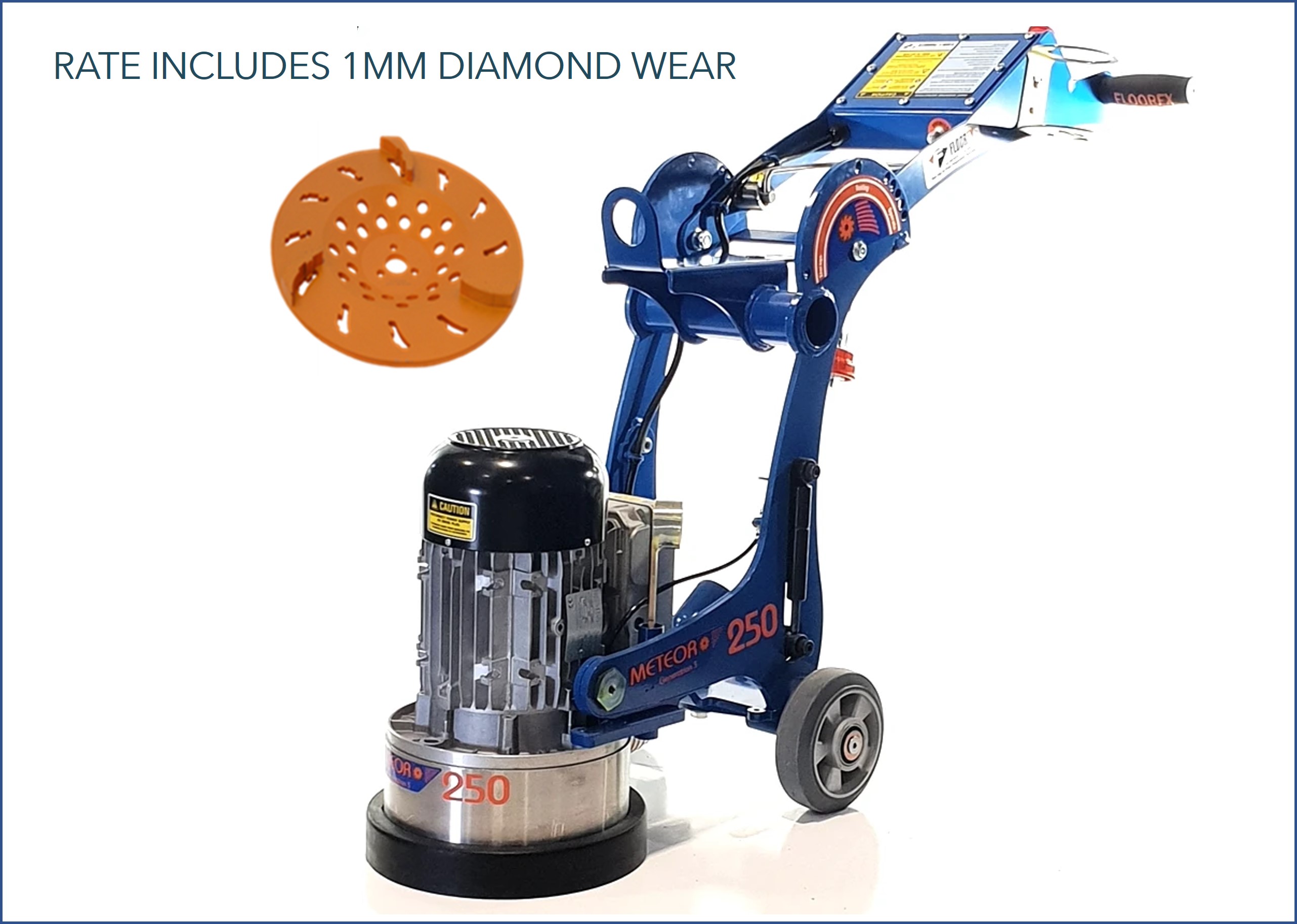 Concrete Floor Grinder - 250mm - Meteor Gen 3